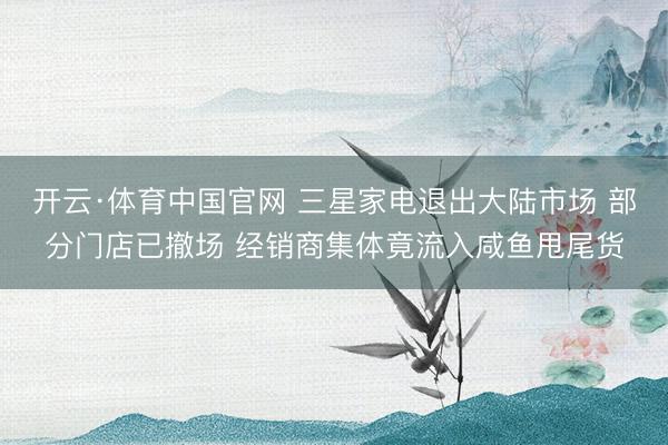 开云·体育中国官网 三星家电退出大陆市场 部分门店已撤场 经销商集体竟流入咸鱼甩尾货