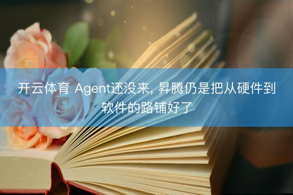 开云体育 Agent还没来， 昇腾仍是把从硬件到软件的路铺好了