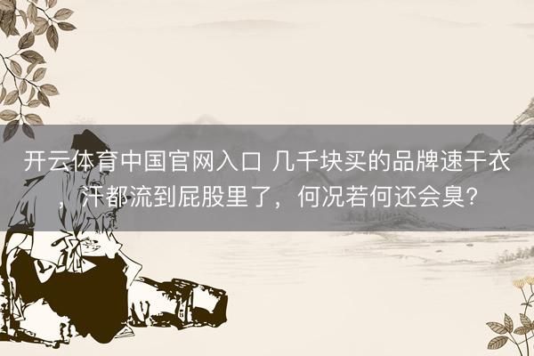 开云体育中国官网入口 几千块买的品牌速干衣，汗都流到屁股里了，何况若何还会臭?