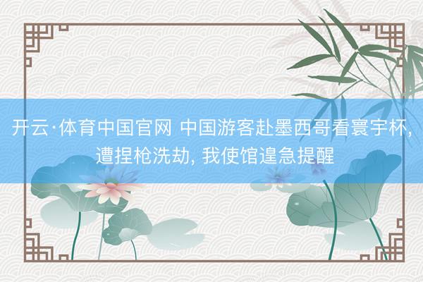 开云·体育中国官网 中国游客赴墨西哥看寰宇杯， 遭捏枪洗劫， 我使馆遑急提醒