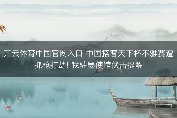 开云体育中国官网入口 中国搭客天下杯不雅赛遭抓枪打劫! 我驻墨使馆伏击提醒