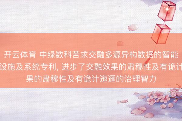 开云体育 中绿数科苦求交融多源异构数据的智能有诡计数据管理设施及系统专利, 进步了交融效果的肃穆性及有诡计迤逦的治理智力