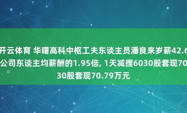 开云体育 华曙高科中枢工夫东谈主员潘良来岁薪42.64万元是公司东谈主均薪酬的1.95倍, 1天减捏6030股套现70.79万元